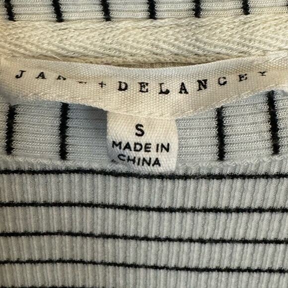 Jane & Delancey Striped 3/4 Sleeve Knit Top Women’s Small White Black - Picture 4 of 7